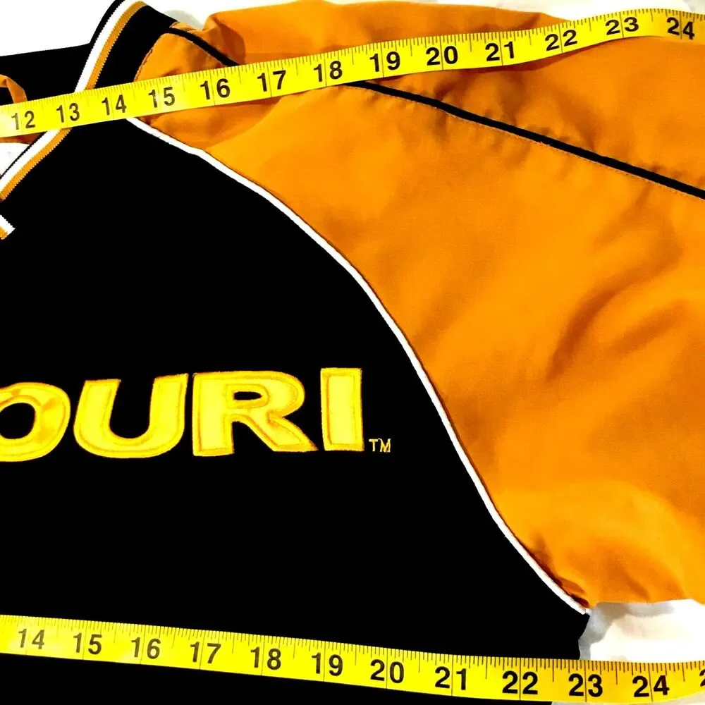 Missouri Tigers Vtg Pullover Jacket Spellout S Men M L Women Black Gold 58 Sport